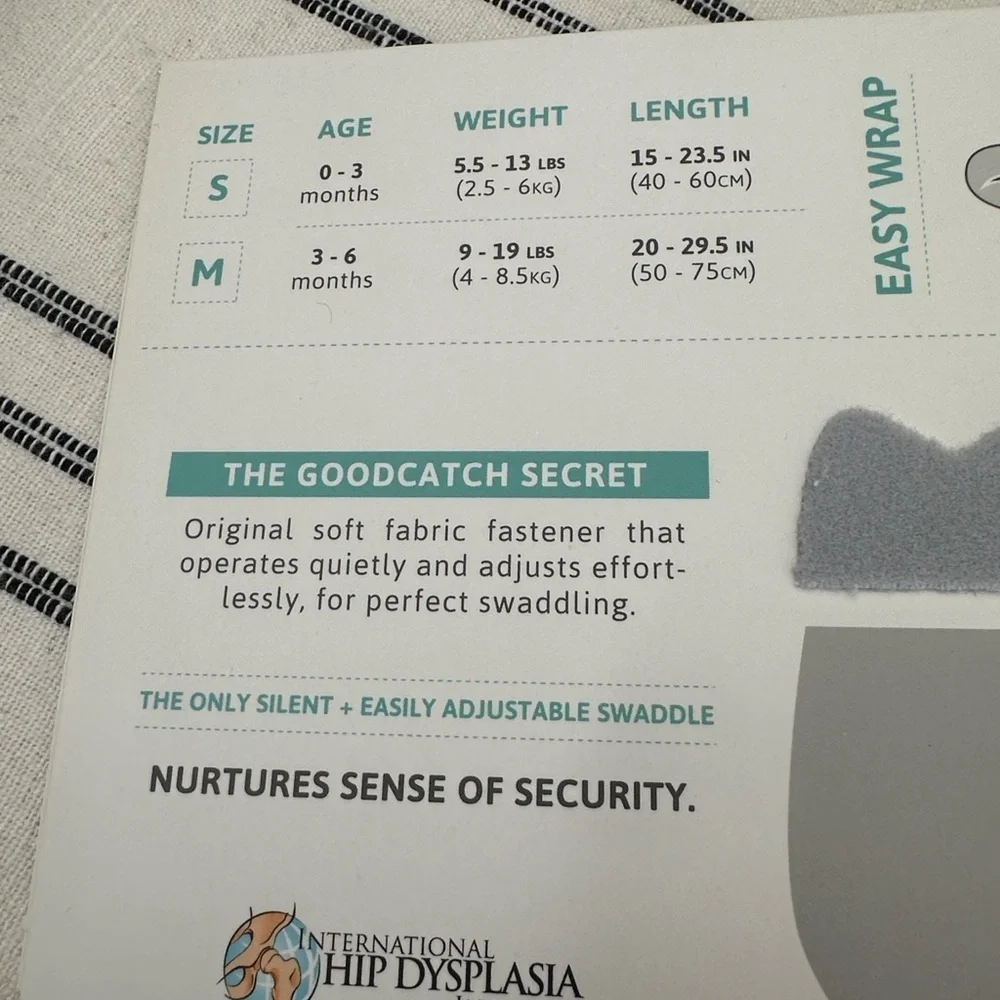 Swado ...The Goodcatch Easy Wrap Swaddle size small new in box
